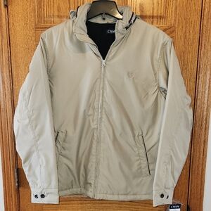 Chaps Men's Tan Fleece Lined Military Jacket Medium